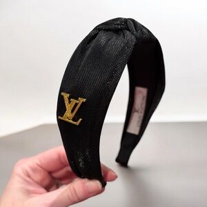 Black Headband with Gold Accent